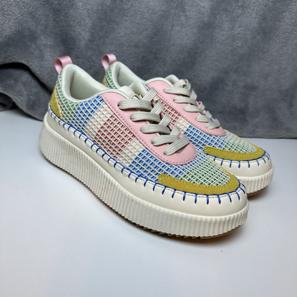Nicole Miller New York Mixed Media Brita Platform Patch Sneaker Shoes NEW 7 - Picture 13 of 16
